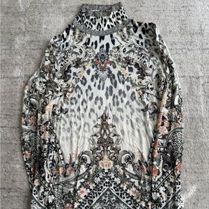 Camilla Jersey Turtleneck Marble Heaven sz M NWOT